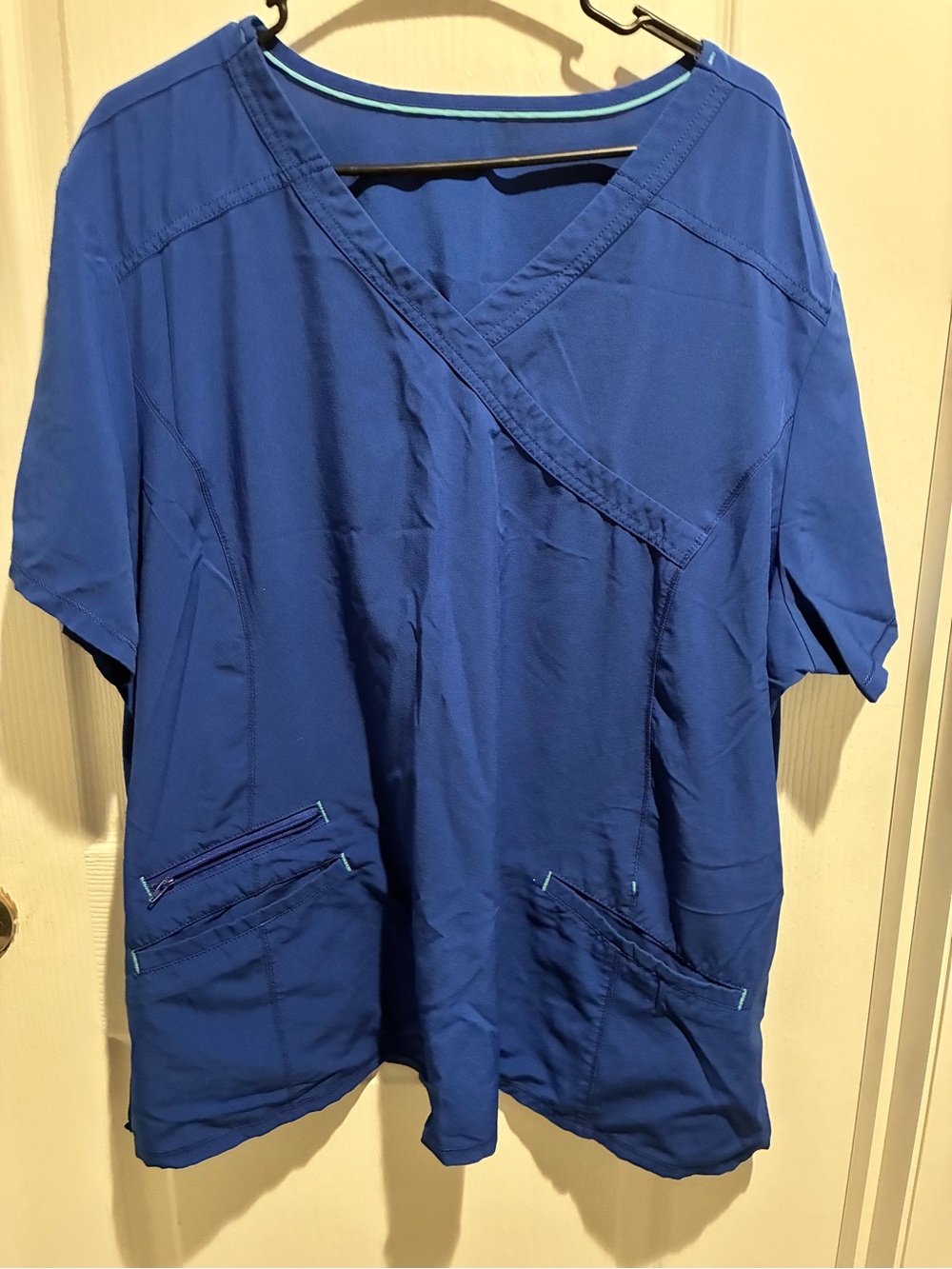 Women’s Blue Scrub Top - Comfortable Work Shirt